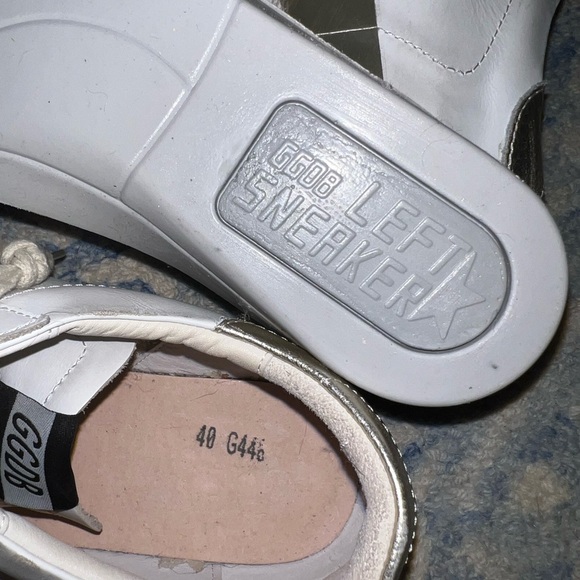 Golden Goose Super Star Sneakers Shoes White Silver Ice Leather Authentic 40 - Picture 6 of 7